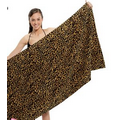 Leopard Print Fiber Reactive Beach Towel (Embroidered)